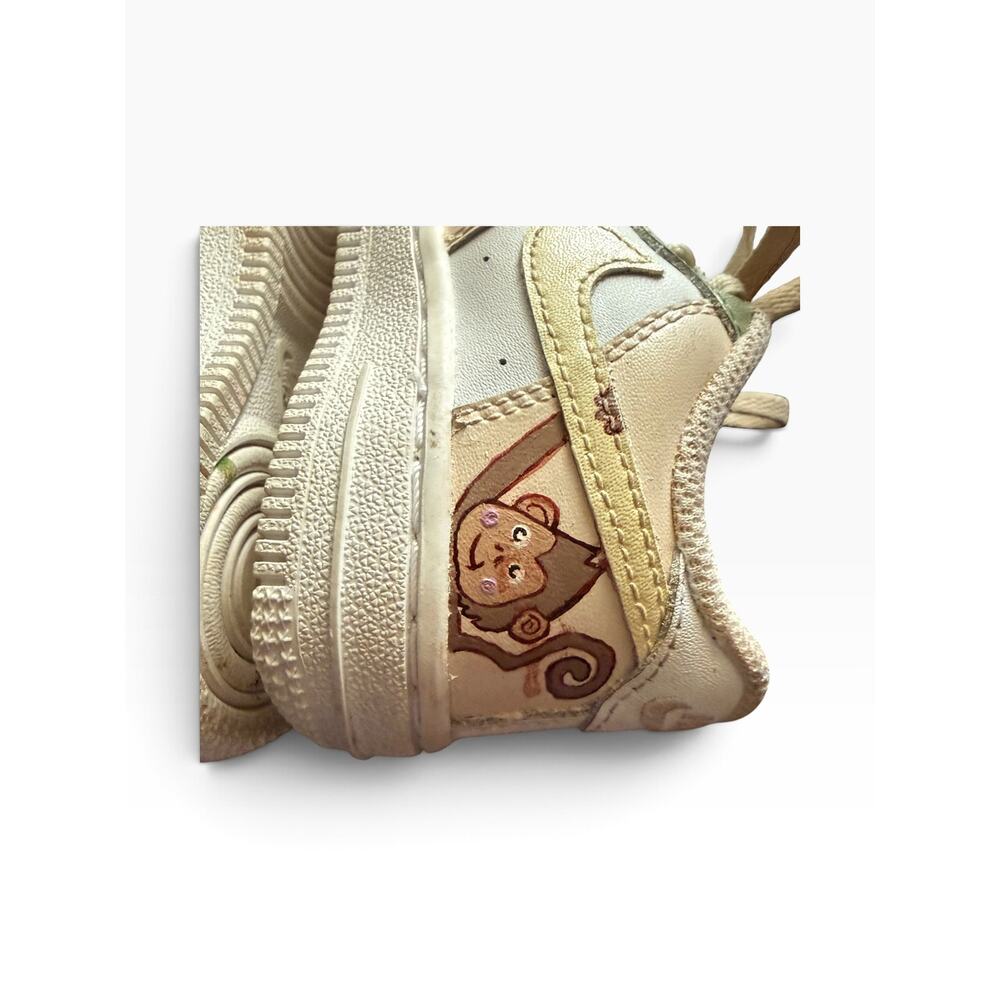 Nike Force 1 LE Baby and Toddler Lace Up Shoes Customized Sneakers Size 7C Cream - Picture 6 of 11